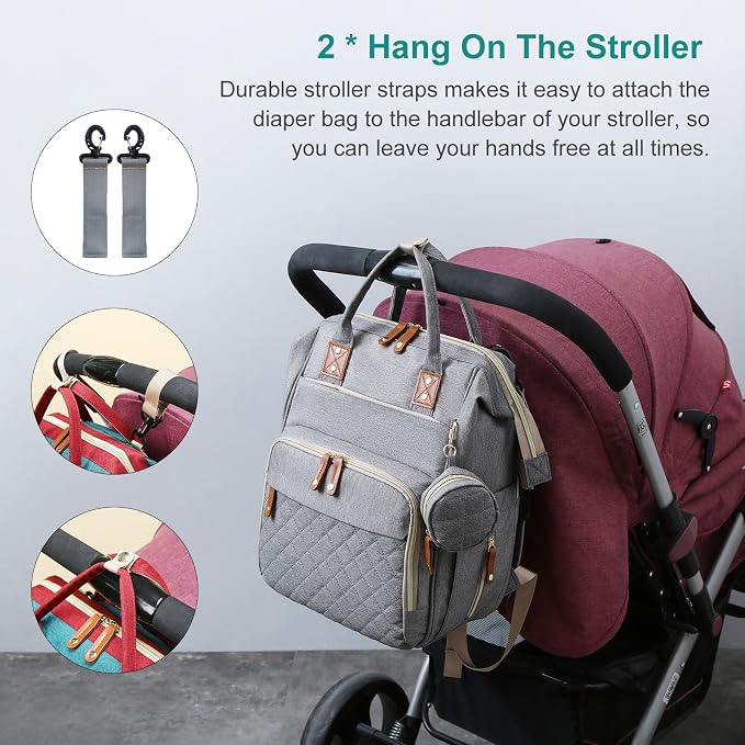 Diaper Bag, Backpack with Changing Station, Waterproof Baby Bag - Image 5