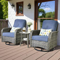 HOOOWOOO Patio Furniture Set, 3 Pieces Outdoor Conversation Set, All Weather by DesignforBetterLife