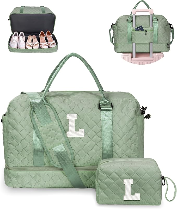 Teacher Gifts, Tween Girls Trendy Stuff-Initial Travel Bag by Vogewood