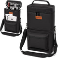 Insulated Wine Carrier Bag for 2 Bottles by LUCKIPLUS
