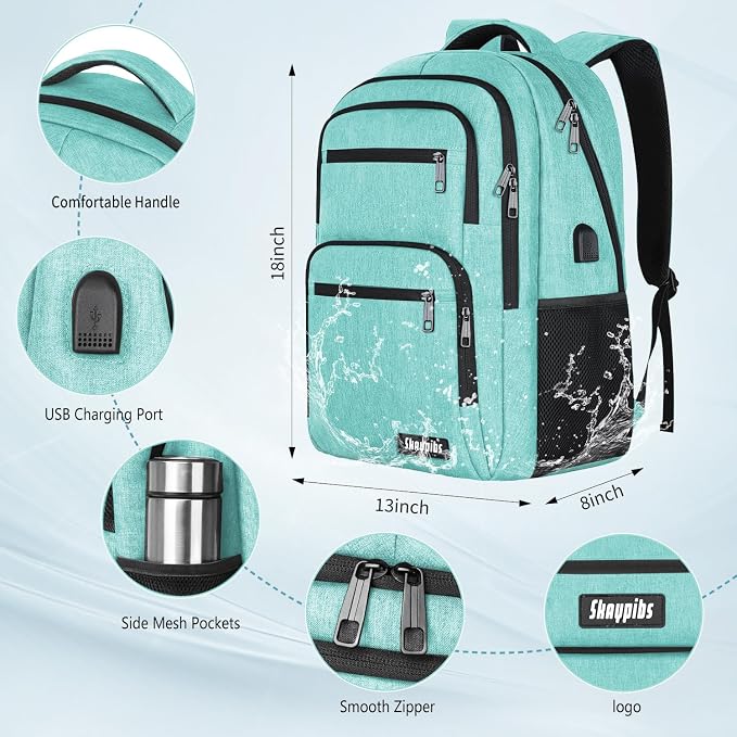 Backpck for Women Men, School backpacks for Girls Teen Boys, 15.6 inch Laptop - Image 4