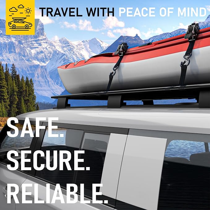 AUGO Self-Locking Retractable Ratchet Straps | 4 Heavy Duty Self-Tensioning - Image 7