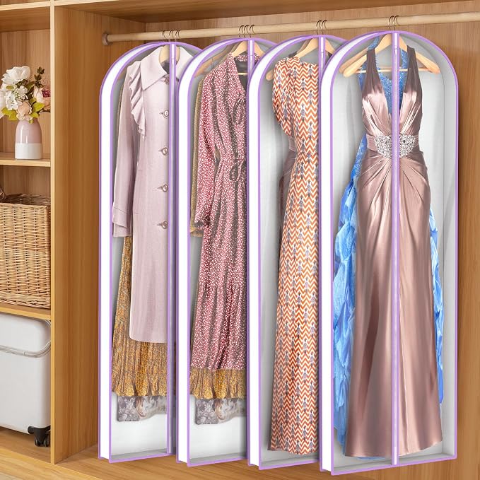 Zilink Breathable Dress Bags for Gowns 72" Clear Wedding Dress Garment Bag - Image 6