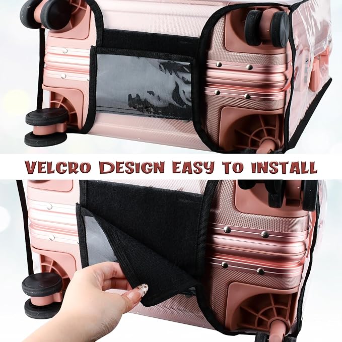 3 Piece Clear PVC Luggage Cover Protector, Waterproof Plastic Suitcase Cover - Image 6