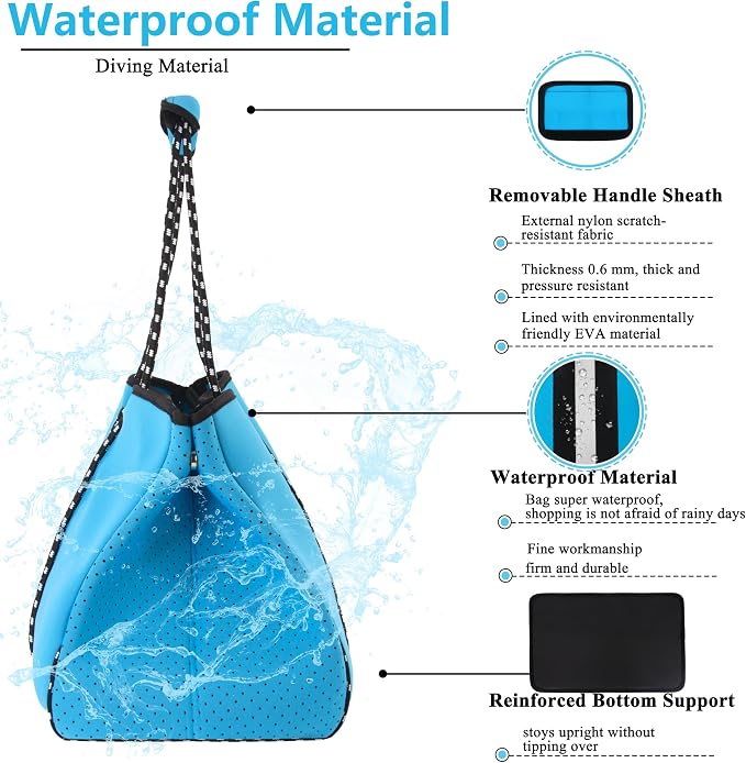QOGiR Neoprene Multipurpose Beach Bag Tote - Image 9