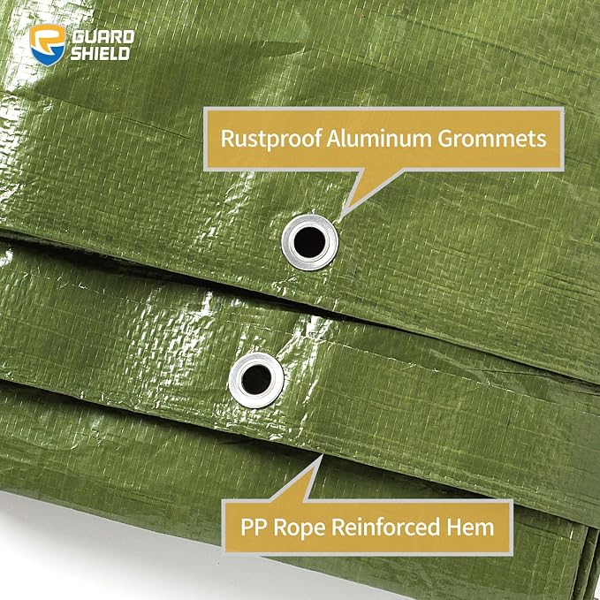 GUARD SHIELD Tarp Green 16x20 Feet Multi Purpose Waterproof Poly Tarp Cover 4mil - Image 5