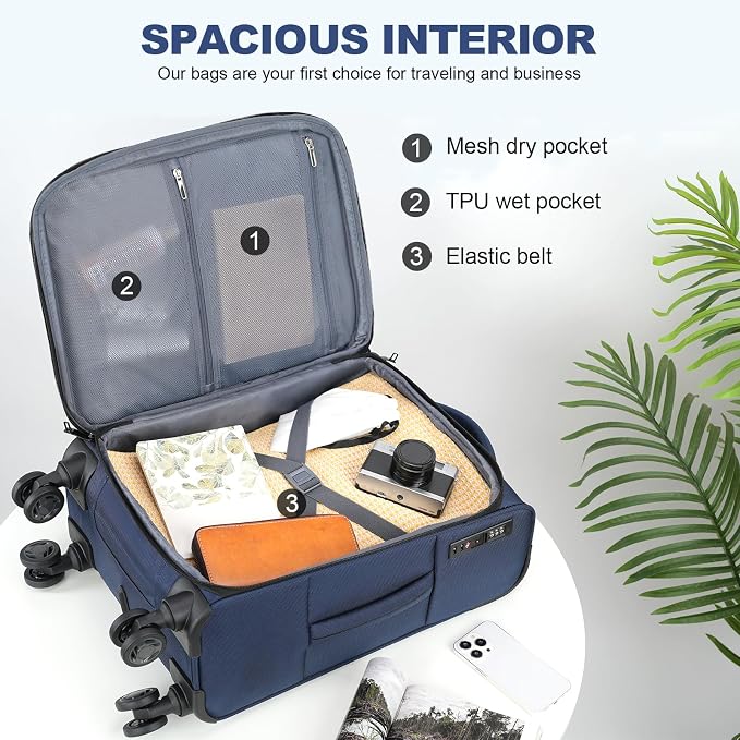 KROSER Softside Expandable Carry On Luggage - Image 3