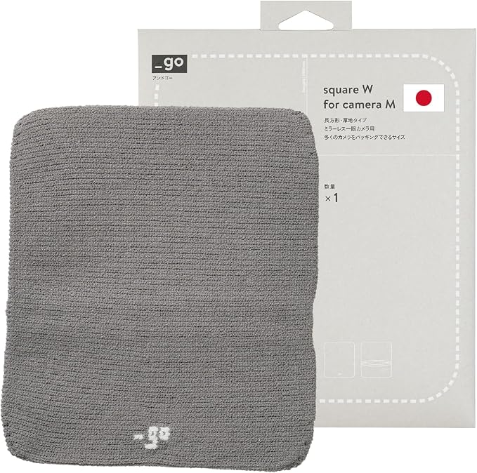 Camera Cover, Square W, Made in Japan, M size, Light Gray by PACKINGKNIT_GO