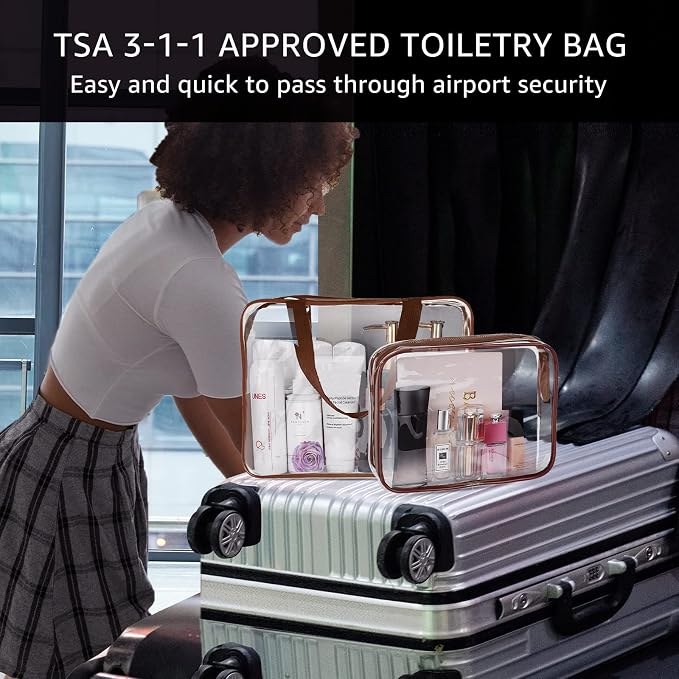 6Pcs Crystal Clear PVC Travel Toiletry Bag Kit - Image 2