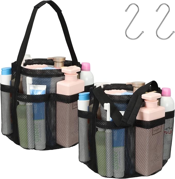 F-color Mesh Shower Caddy Portable, Shower Basket Tote by F-color