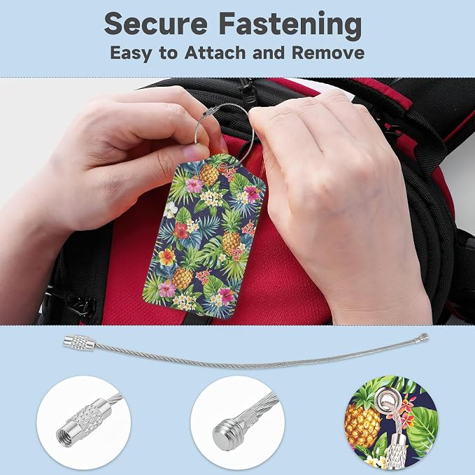 Tropical Pineapples Luggage Tags - Image 3