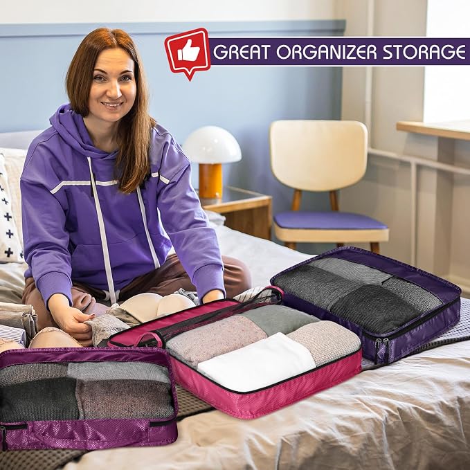 5 Pcs Packing Cubes for Suitcase Large Travel Cubes Carry on Luggage Organizer - Image 6
