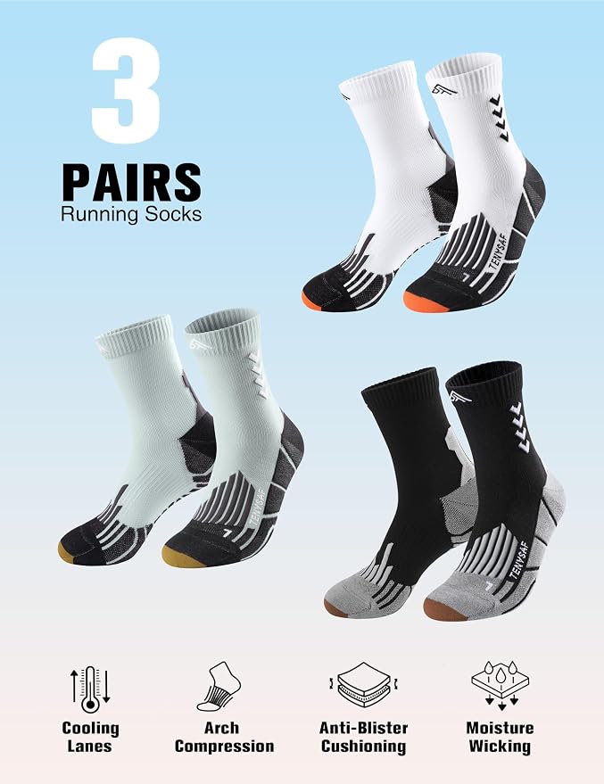 Compression Crew Running Socks: Athletic Socks - Image 5