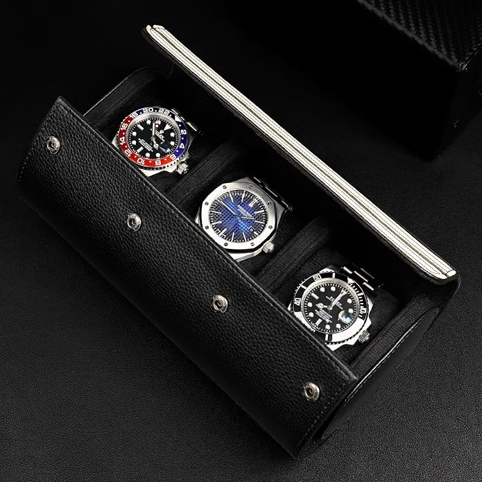 MOZSLY Watch Roll Travel Case 3 Slots Portable Box - Image 7