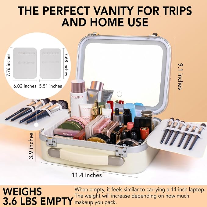 Lighted Makeup Case with Mirror - Image 3
