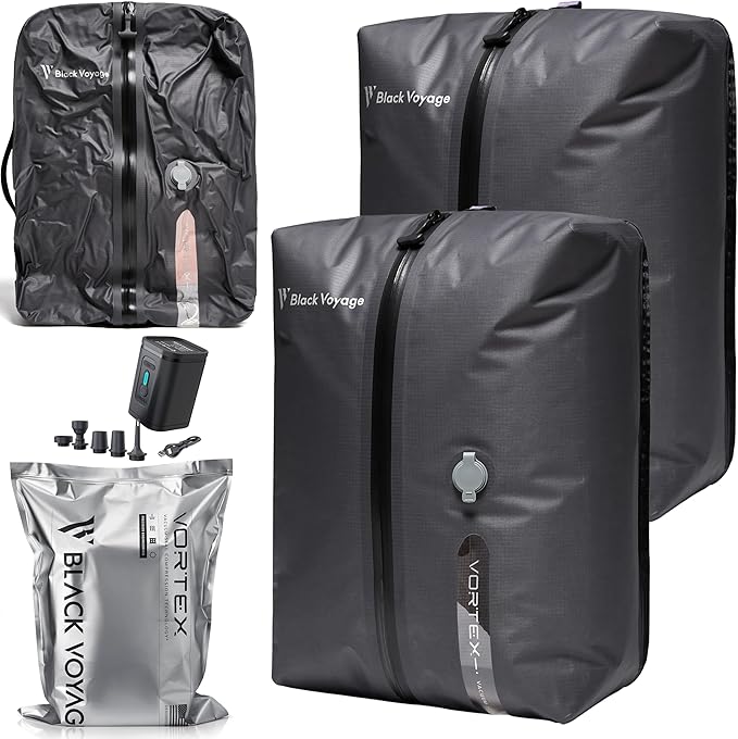 Black Voyage Reusable Vacuum Compression Travel Bag by BlackVoyage