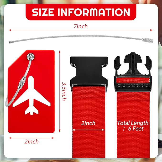 Weewooday 8 Pcs Luggage Straps Suitcase Tags Set - Image 2