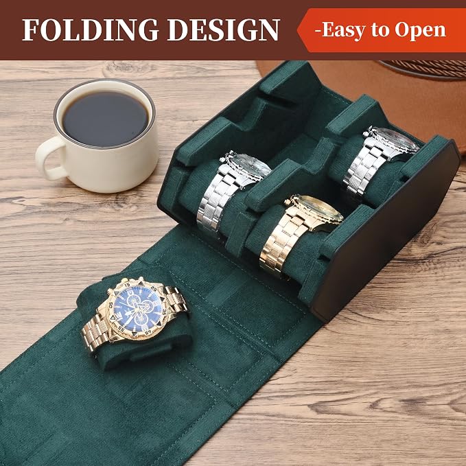 Watch Roll Travel Case for 4 Watchs Storage and Organizer-Secure Storage - Image 5