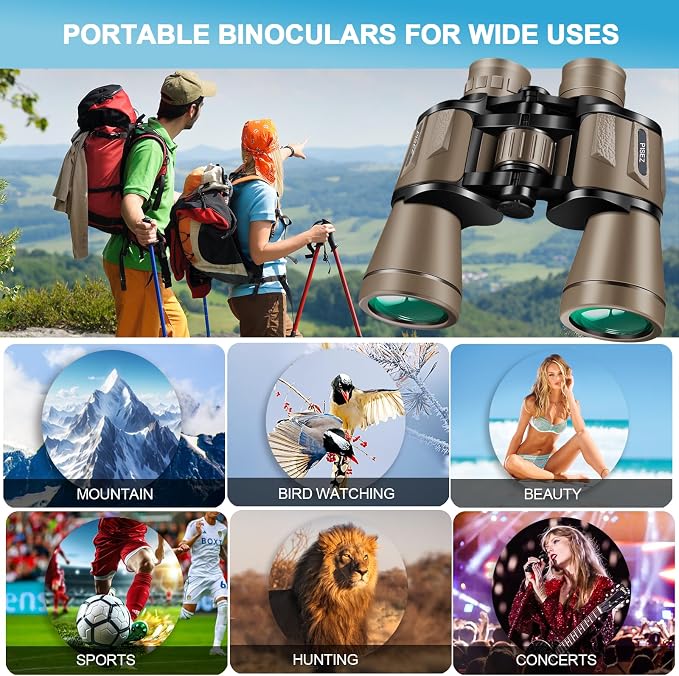 PISEZ 20X50 Binoculars for Adults High Powered - Image 7