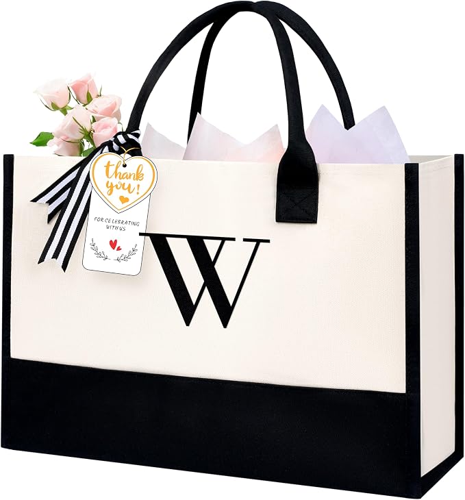 BAGAIL Initial Tote Bag, Personalized Birthday Gifts by BAGAIL