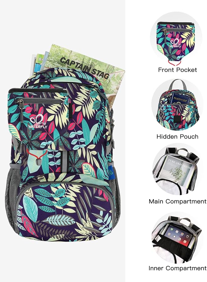 WATERFLY Small Lightweight Packable Backpack: 20l Ultra Light Foldable Travel - Image 4