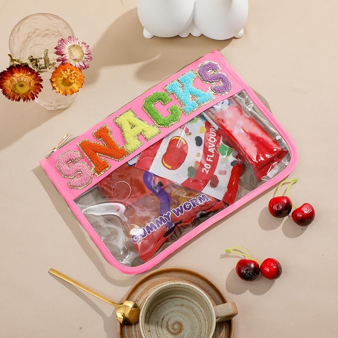 DYSHAYEN Chenille Letter Clear Zipper Pouch - Image 2