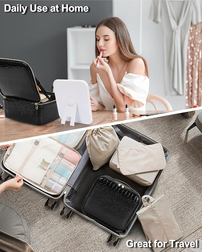 Chomeiu Makeup Bag with LED Mirror, Travel Makeup Case - Image 7