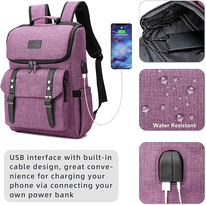 YALUNDISI Vintage Backpack Travel Laptop Backpack - Image 2