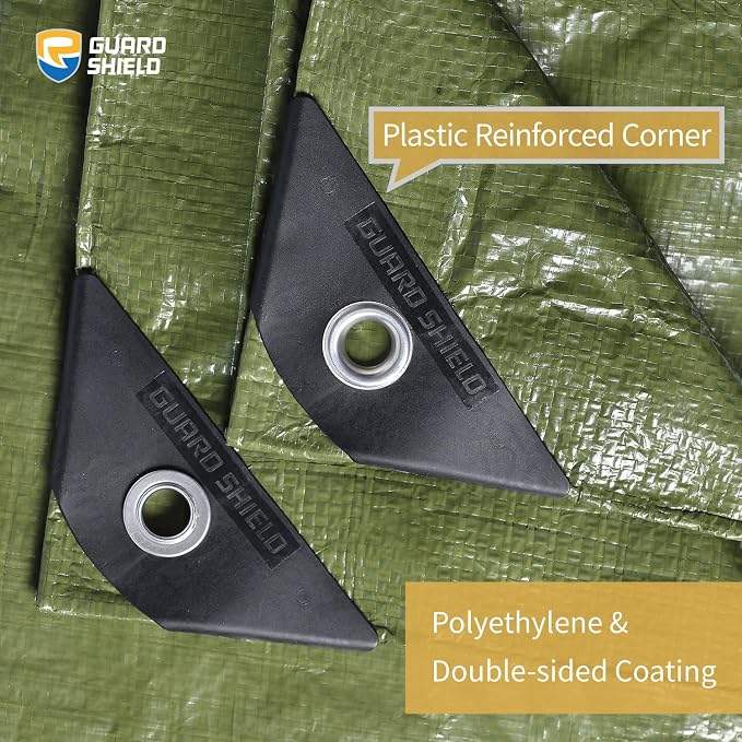 GUARD SHIELD Tarp Green 8x10 Feet Multi Purpose Waterproof Poly Tarp Cover 5mil - Image 3