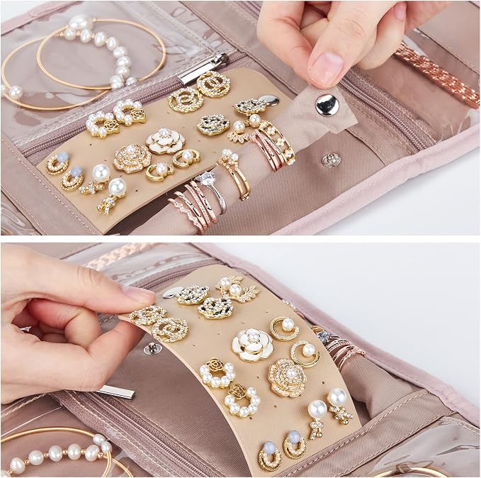 BELALIFE Travel Jewelry Case Organizer, Foldable Storage Roll - Image 3