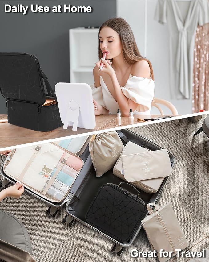 Chomeiu Makeup Bag with LED Mirror, Cute Cosmetic Bags Birthday Gifts - Image 7
