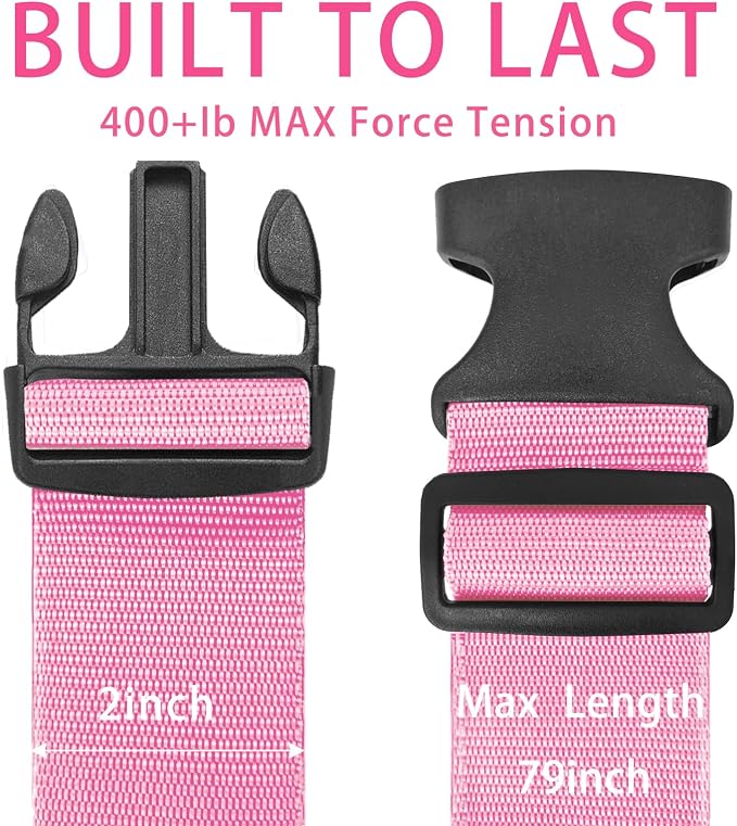 BILIONE 4 Pack Luggage Straps 79" Long Belts Keep Suitcase Secure While - Image 3