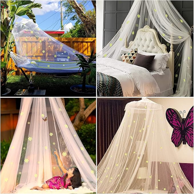 Mosquito Net for Bed, Large White Bed Canopy for Girls, Hanging Bed Net - Image 6