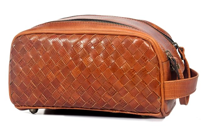 10" Premium Leather Toiletry Travel Pouch by AARONLEATHERGOODS%C2%AE