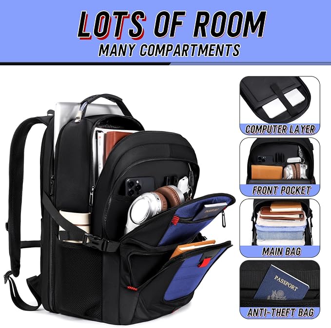Z-MGKISS Large Travel Backpack for Men, TSA Flight Approved Business Backpack - Image 3