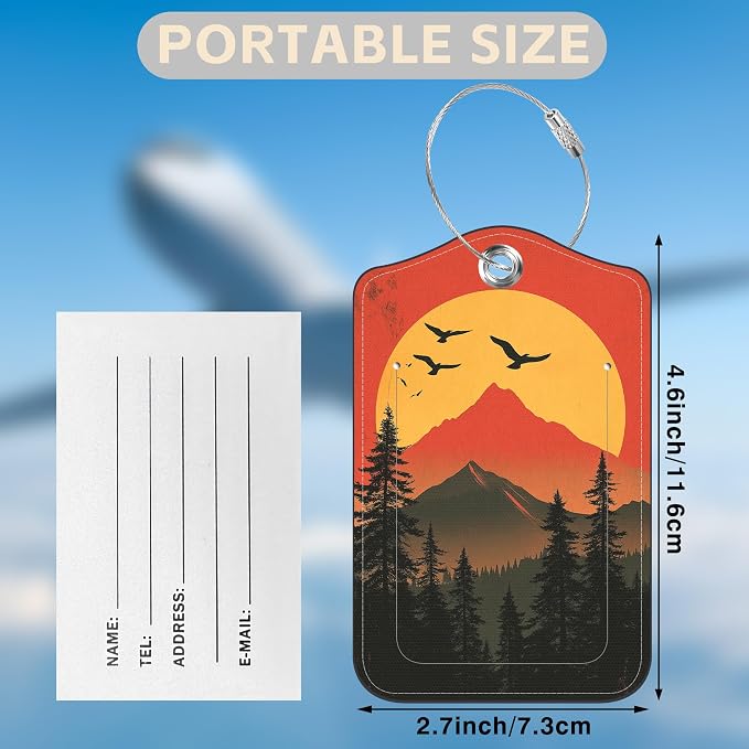 2 Pcs Mountain at Sunset Luggage Tags - Image 2