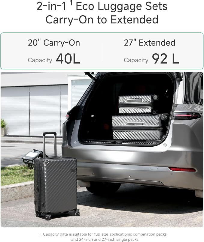 LUGGEX Luggage with Spinner Wheels, Polycarbonate Expandable Hard Shell Suitcase - Image 4