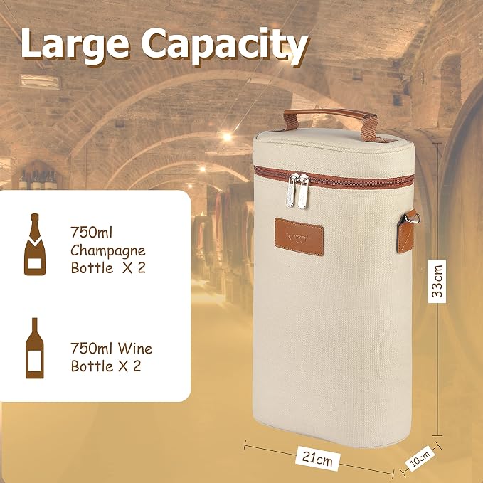 Tirrinia 2 Bottle Wine Gift Tote Carrier - Image 7