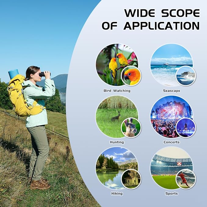 10x25 Binoculars for Adults and Kids, Compact Travel Binoculars for Bird - Image 6