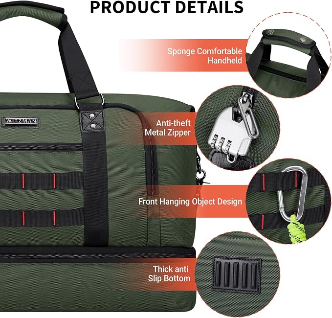 WITZMAN Travel Duffle Bags for Men Weekender Bags - Image 7