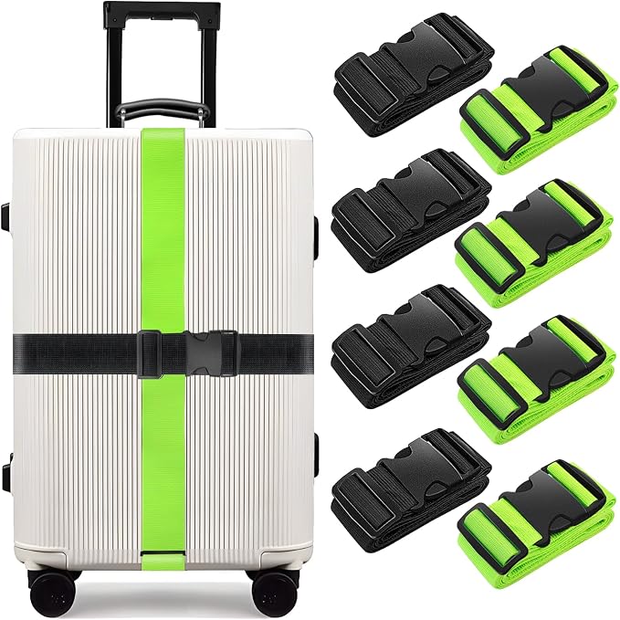 BILIONE 8 Pcs Luggage Straps, TSA Approved Add a Bag Premium Accessory by BILIONE