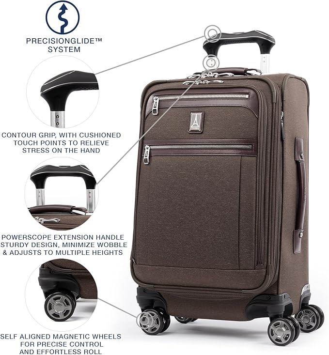 Travelpro Platinum Elite Softside Expandable Carry on Luggage, 8 Wheel Spinner - Image 2