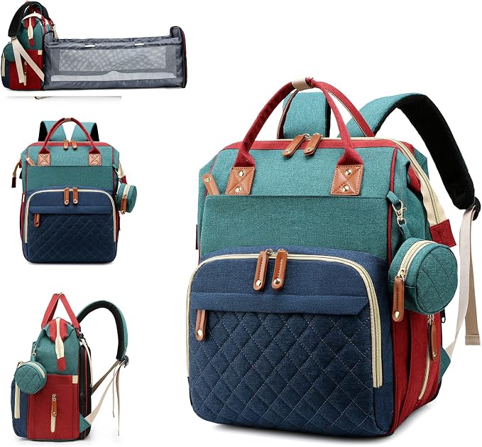 Diaper Bag with Changing Station, Waterproof 3 in 1 Diaper Backpack with by Lamroro