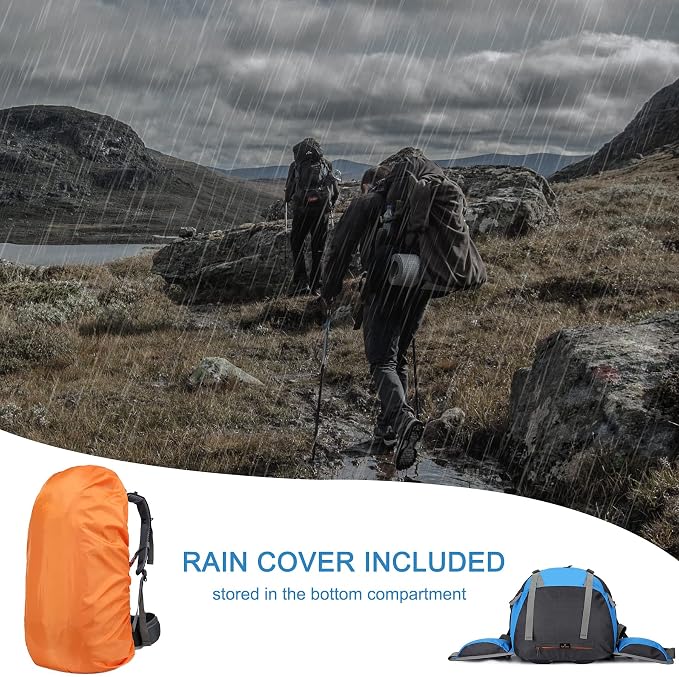 Loowoko 50L Hiking Backpack, Waterproof Camping Essentials Bag - Image 6