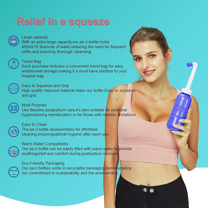 2PCS-Pack Portable Bidet 450ml Travel Bidets + Blue Backpacking Bidet, Peri - Image 8