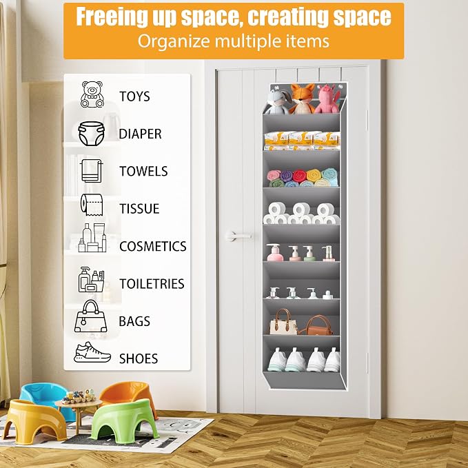 Over The Door Shoe Organizer Storage Fit 16-24 Pairs Hanging Shoe Rack Organiser - Image 6