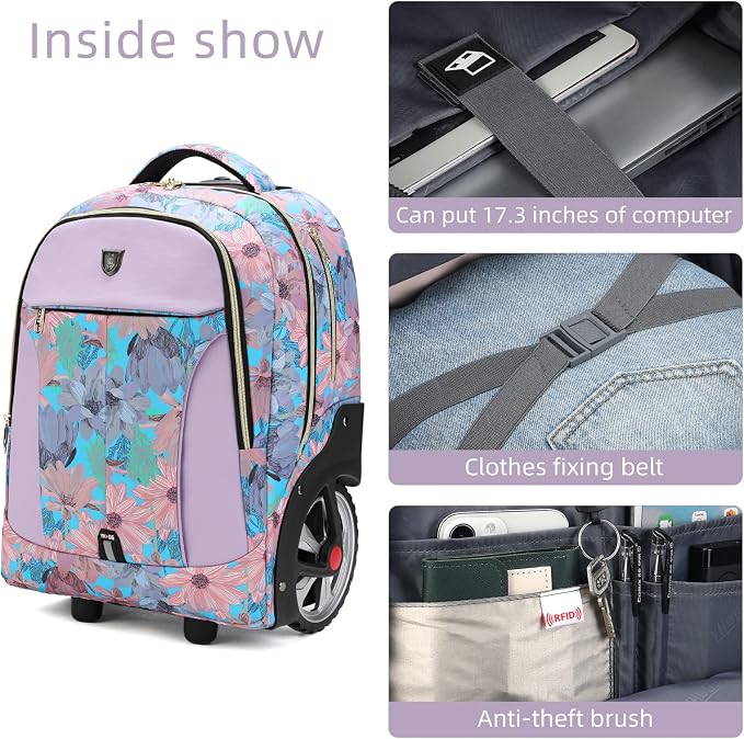 Rolling Backpack, Waterproof Backpack - Image 3