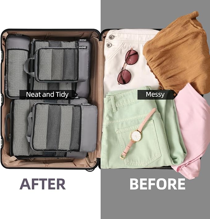 BAGAIL 4 Set/6 Set/8 Set Compression Packing Cubes Travel Accessories - Image 6