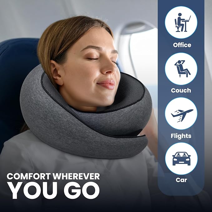 Upgraded Memory Foam Travel Neck Pillow - Image 2