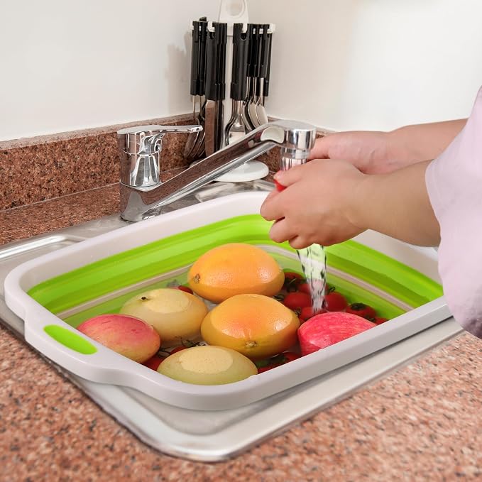 2 Pack Collapsible Cutting Board, Foldable Dish Tub - Image 6